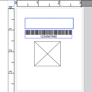 Screenshot of label printing software, showing an empty template.